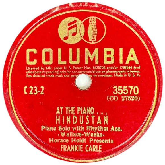 Frankie Carle At The Piano A Lovers Lullaby 10in Shellac 78 RPM Columbia 35570 - Picture 4 of 4